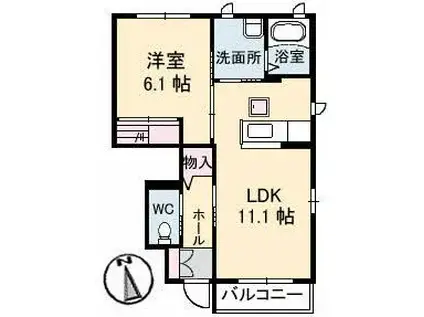メゾンピアー(1LDK/1階)の間取り写真
