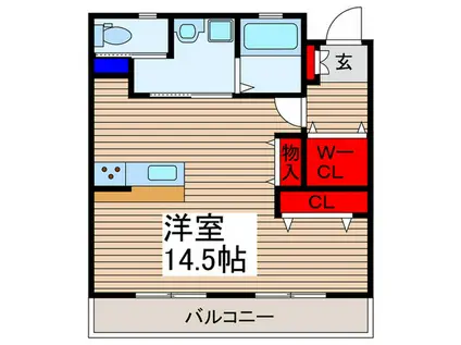 アヴィル旭町II(ワンルーム/1階)の間取り写真