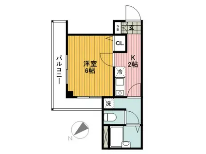 シェルターハウス(1K/2階)の間取り写真