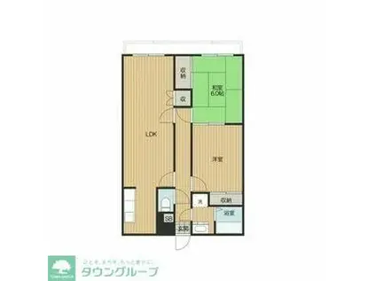 セルアーモスナダII(2LDK/2階)の間取り写真