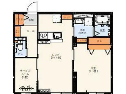 グランベルク(1LDK/1階)の間取り写真