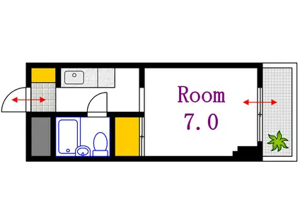 第三アビタシオン(1K/4階)の間取り写真