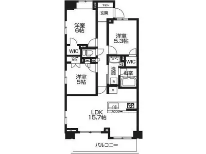 レアシス津田沼前原の丘(3LDK/3階)の間取り写真