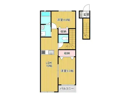 フェリーチェ(2LDK/2階)の間取り写真