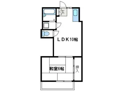 FUJISO(1LDK/2階)の間取り写真