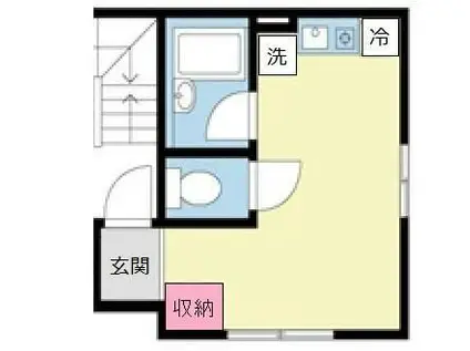 DUET上野(ワンルーム/2階)の間取り写真