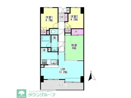 藤和相武台コープII(3LDK/6階)の間取り写真