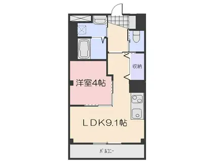 ブリエロッシュ U(1LDK/1階)の間取り写真