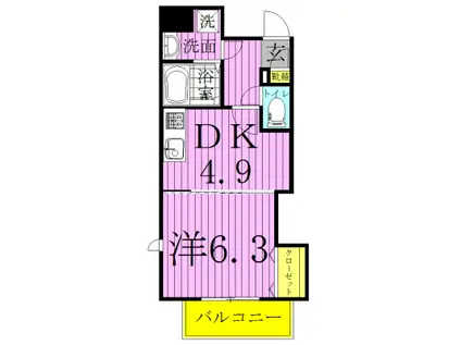 SEA SOUNDシーサウンド(1DK/3階)の間取り写真