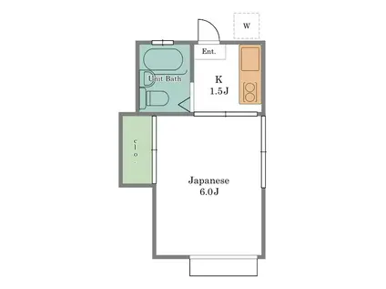 平林アパート(1K/1階)の間取り写真