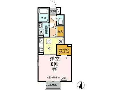 D-ROOM表町102(1K/1階)の間取り写真