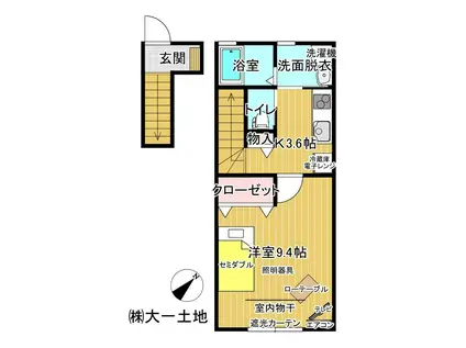 GRAND RAVE I(1K/2階)の間取り写真