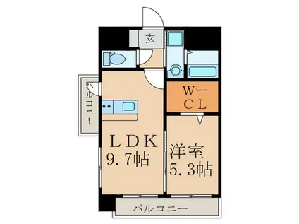 THE SQUARE・CENTRAL RESIDENCE(1LDK/6階)の間取り写真