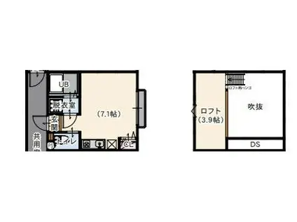 ウィンドツリーヒル(ワンルーム/2階)の間取り写真