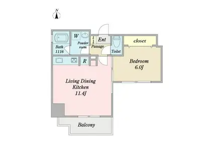 プリヴィアーレ金山(1LDK/8階)の間取り写真