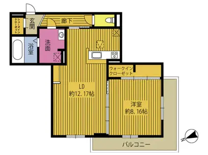 SHALULU OTOZU(1LDK/1階)の間取り写真