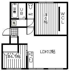 第1中村マンション(2LDK/2階)の間取り写真