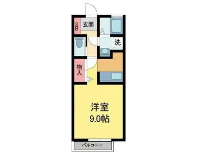 プレジール(1K/2階)の間取り写真