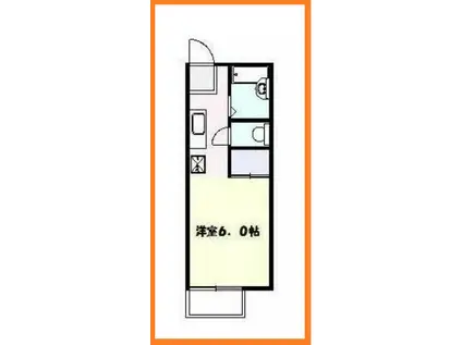 サザンカB棟(ワンルーム/1階)の間取り写真