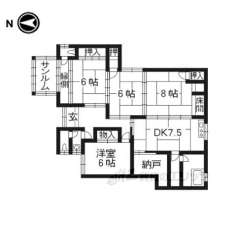 フィオーレ久御山(4DK/1階)の間取り写真