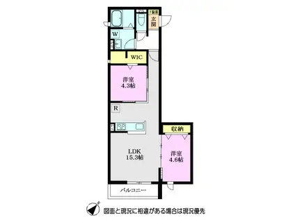 CASA CALDA(2LDK/1階)の間取り写真