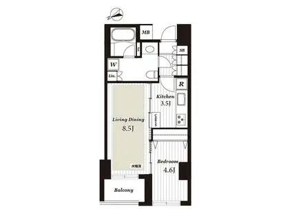 オープンレジデンシア銀座(1LDK/10階)の間取り写真