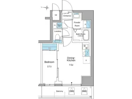 ルフォンリヴェント清澄白河(1DK/2階)の間取り写真
