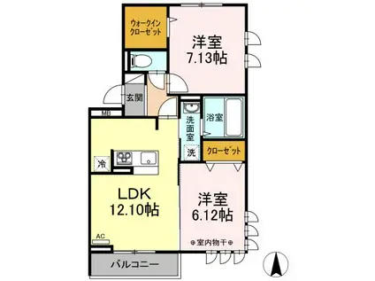 リジエール A(2LDK/2階)の間取り写真