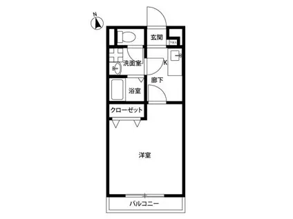 アムールグリーンヒルI(1K/1階)の間取り写真