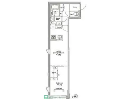 アトリオフラッツ中野(1LDK/2階)の間取り写真
