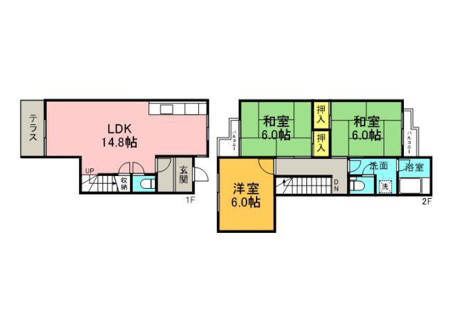 鈴が峰第25号棟(3LDK/1階)の間取り写真