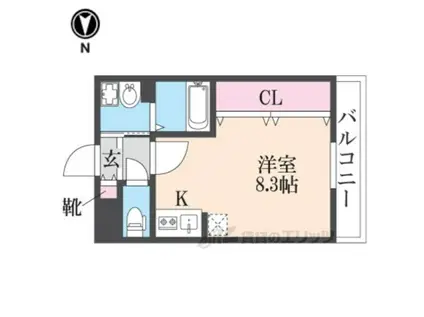 ローレルコート東久代(ワンルーム/2階)の間取り写真