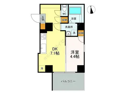 サウスERN VILLAGE湘南(1DK/9階)の間取り写真