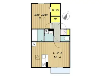 メゾンふじ(1LDK/2階)の間取り写真