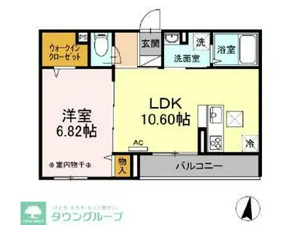 オランジュ(1LDK/1階)の間取り写真