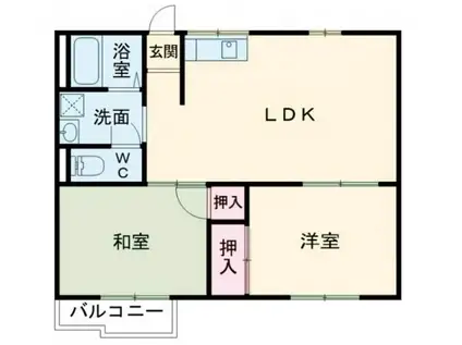 ダイヤハイツ(2LDK/2階)の間取り写真