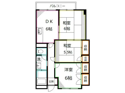 マンションストーンミル石森ビル(3DK/7階)の間取り写真
