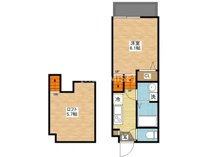 デ・クメール新大村駅前(1SK/1階)の間取り写真