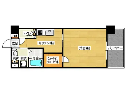 ロアール南竹屋(1K/2階)の間取り写真