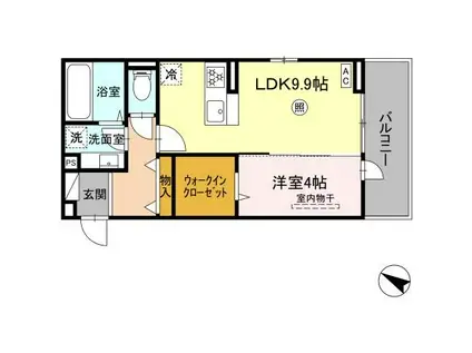 メゾンベール(1LDK/3階)の間取り写真