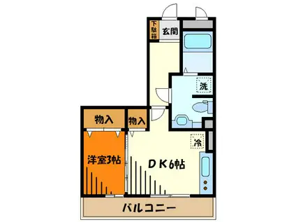 ロイヤルコートKAY(1DK/1階)の間取り写真
