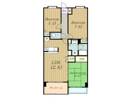 エリジオン(3LDK/3階)の間取り写真