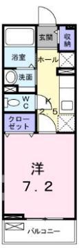 ホライズン 16(1K/2階)の間取り写真