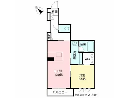 アミコートK(1LDK/2階)の間取り写真