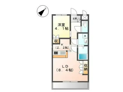 コーポ花水木(1LDK/2階)の間取り写真