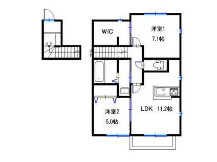 セイカーサ(2LDK/2階)の間取り写真