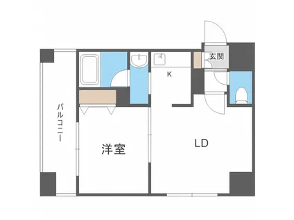 フランセジュール豊平3条(1LDK/2階)の間取り写真