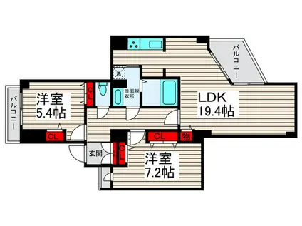 コンフィール西新井A.P(2LDK/1階)の間取り写真