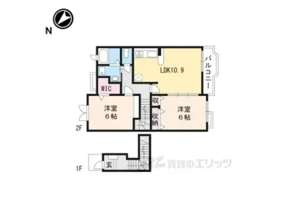 ローレルコート・Y(2LDK/2階)の間取り写真