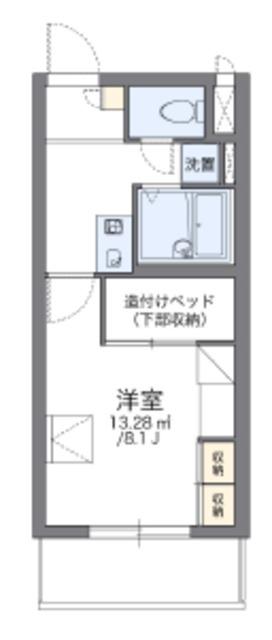 レオパレスヴィルヌーブ川崎B(1K/4階)の間取り写真